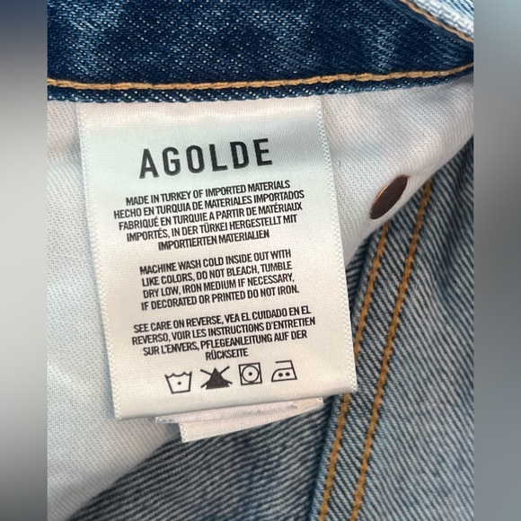 Agolde Blue Jean Shorts - Picture 4 of 12